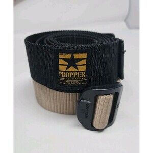 Propper Tactical Nylon Adjustable Web Belts Set Of 2 Black & Beige Unisex 1.5"